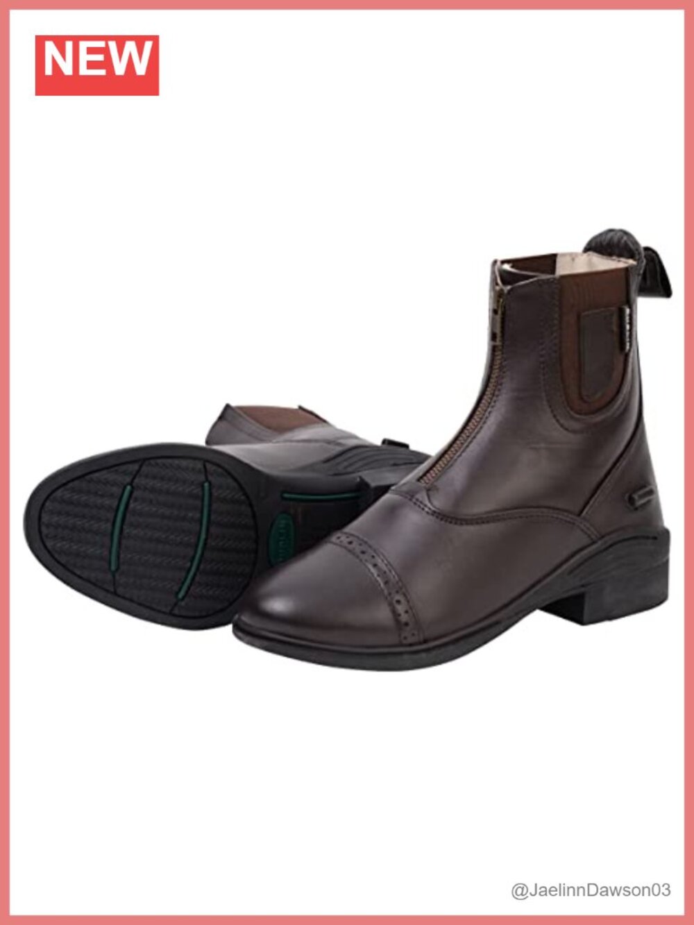 Full Grain Leather Equestrian Paddock Boots Ankle Zip